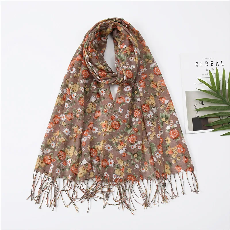 Новый шарф с принтом Женская весенне-летняя воздухопроницаемая шаль в Корейском