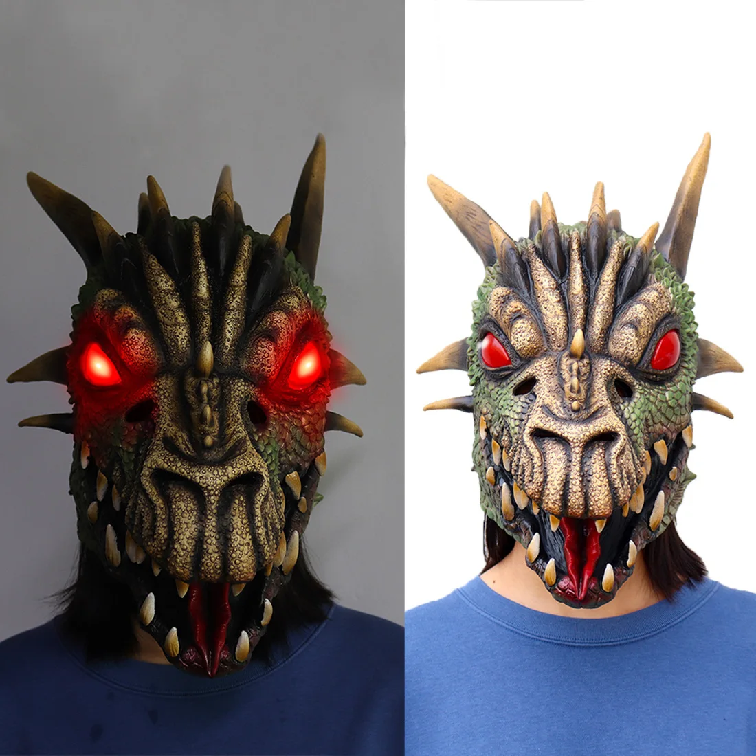 

2021 movie king of monsters dinosaur mask cosplay latex full face headgear unisex Halloween props event dress up