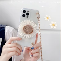 3d chain flower case for huawei p20 p30 pro p40 lite e y6 y6s y7a y7p y9s y9 prime 2019 p smart z 2021 necklace lanyard cover