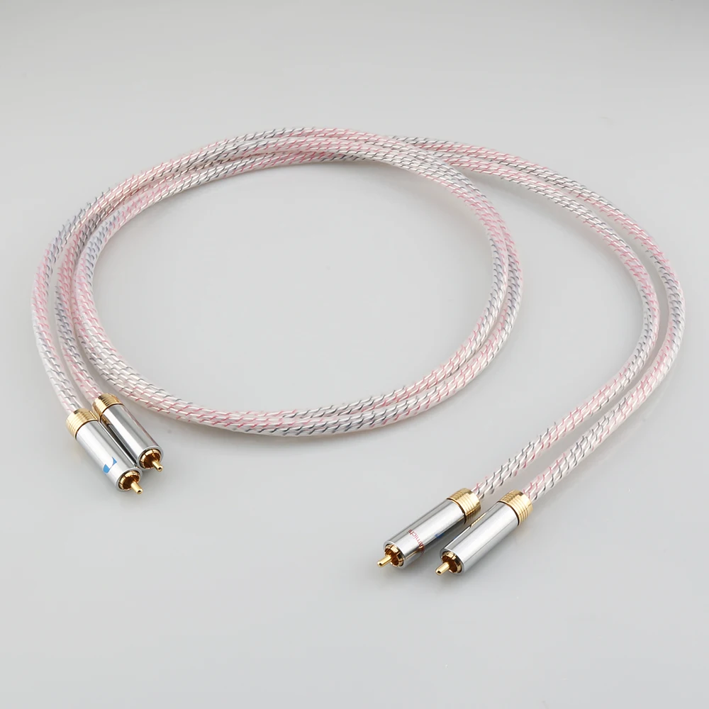 Высококачественная пара Nordost Valhalla 7N посеребренный аудио RCA соединительный кабель