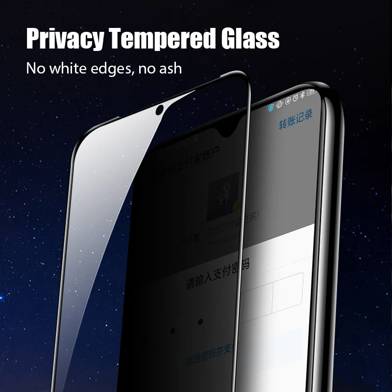 

2Ps Anti Spy Screen Protector for Xiaomi Redmi Note 10 Note 9 Pro Max 9s 9t 8 7 Full Cover Privacy Glass on Poco X3 Pro M3 F3 F2