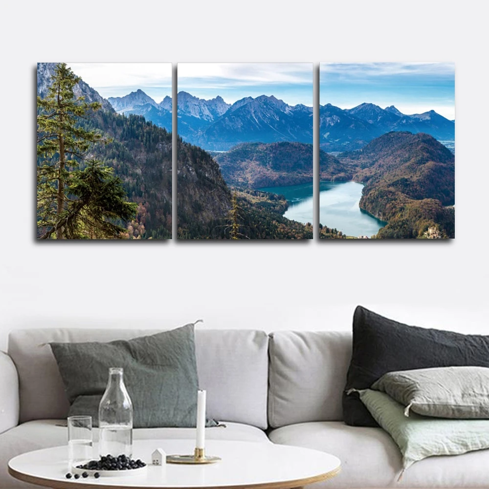 Скандинавский пейзаж для гостиной украшение на холсте Современная печать дома