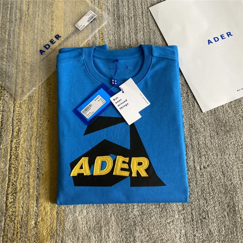 

ADER ERROR T-shirt Men Women Spring Summer Adererror Embroidered Cloth Label Tee Ader Tops Inside Tag Blue Label T-shirts