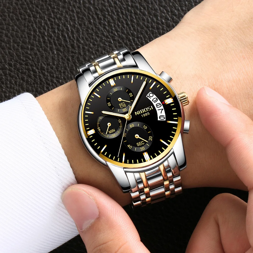 

NIBOSI Men's Leisure Sports Military Watch Top Luxury Brand Men Watch Waterproof Luminous Relogio Masculino Chronograph Watch