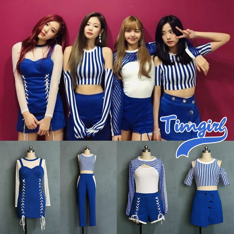 Kpop BLACKPINK Lisa same корейский сценический топ и юбка комплект из двух предметов Женская Сексуальная футболка и брюки комплект из 2 предметов