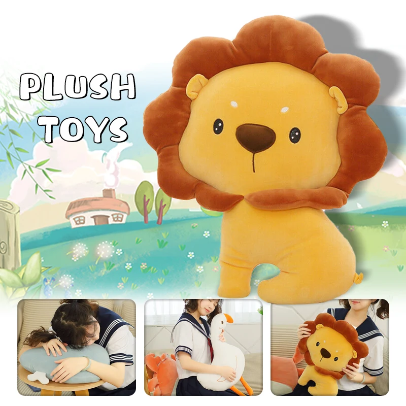 

Baby Whale Goose Lion Crab Soft Stuffed Plush Doll Toys Pillows Cartoon Animal Cushion Plush Toy Cartoon Pillow Kids Gift