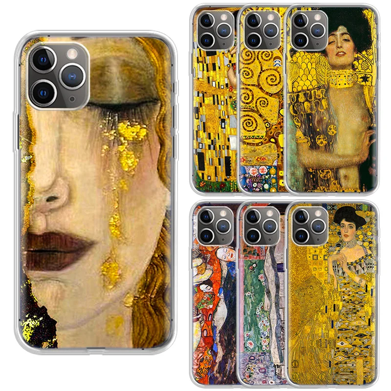 

Kiss by Gustav Klimt Case For Iphone 11 Pro Max Phone X XR XS MAX For Iphone 13 5S 6 6S 7 8 Plus 12 Pro Soft Cover SE 2020 Coque