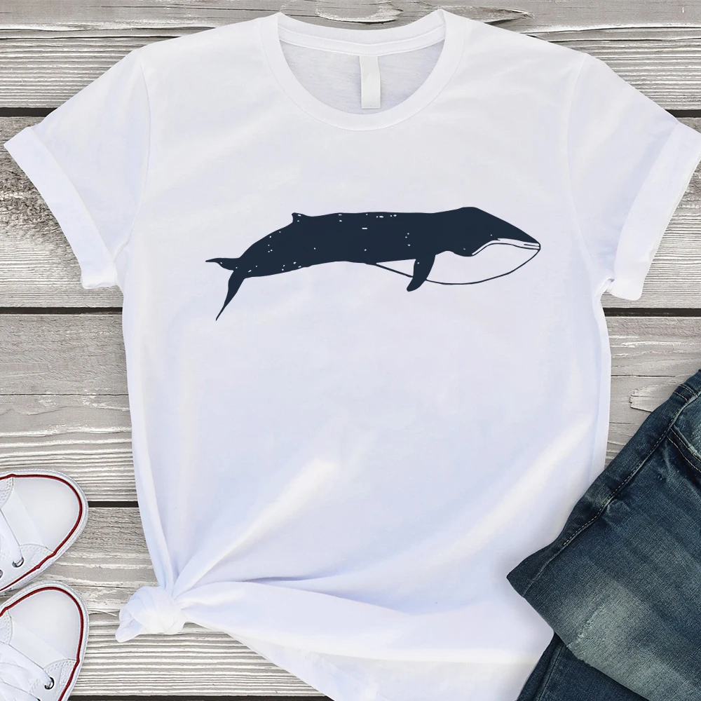 

Harajuku Vintage Whale Printed Gothic Tshirt Women Aesthetic Short Sleeve White Tops Ulzzang 2021 Spring Streetwear T-shirts