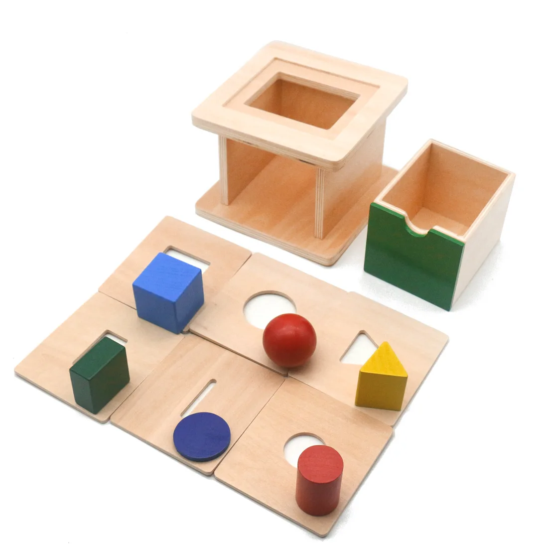 Caja de Juguetes Con tapas intercambiables Montessori Sesory, Juguetes educativos de madera 6 en 1, caja a juego, B2064H-2