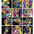 Набор для рисования по номерам на холсте, с изображением Льва