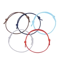 50pcs simple woven korean waxed polyester cord bracelet handmade adjustable pure color thread bracelet couple bracelet gift