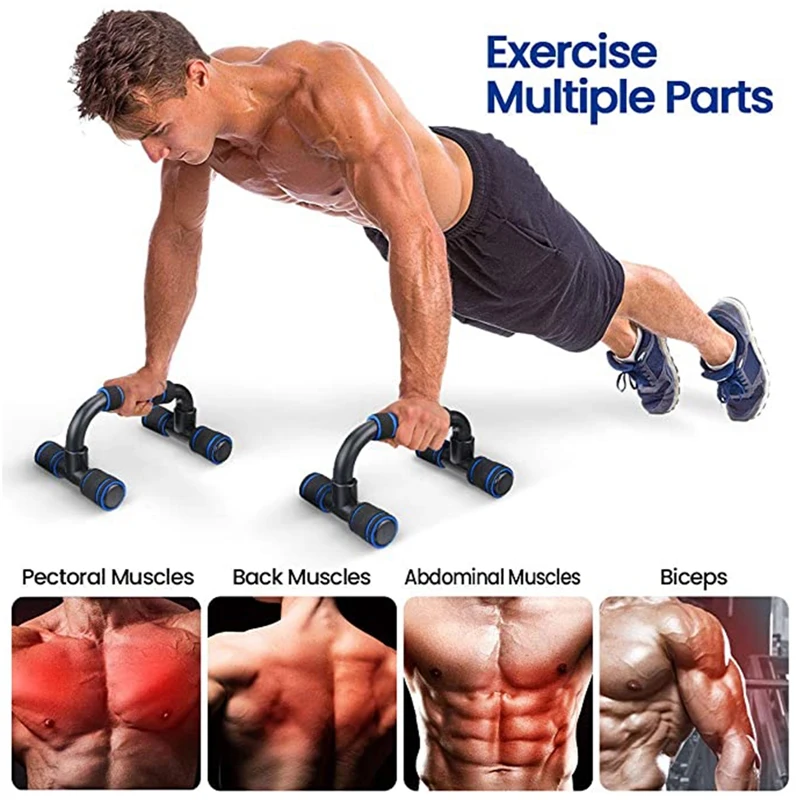 

2Pcs Non-slip Push-ups Stands Home Gym Fitness Equipment Pectoral Muscle Training Sponge H-shaped Body Building Bracket