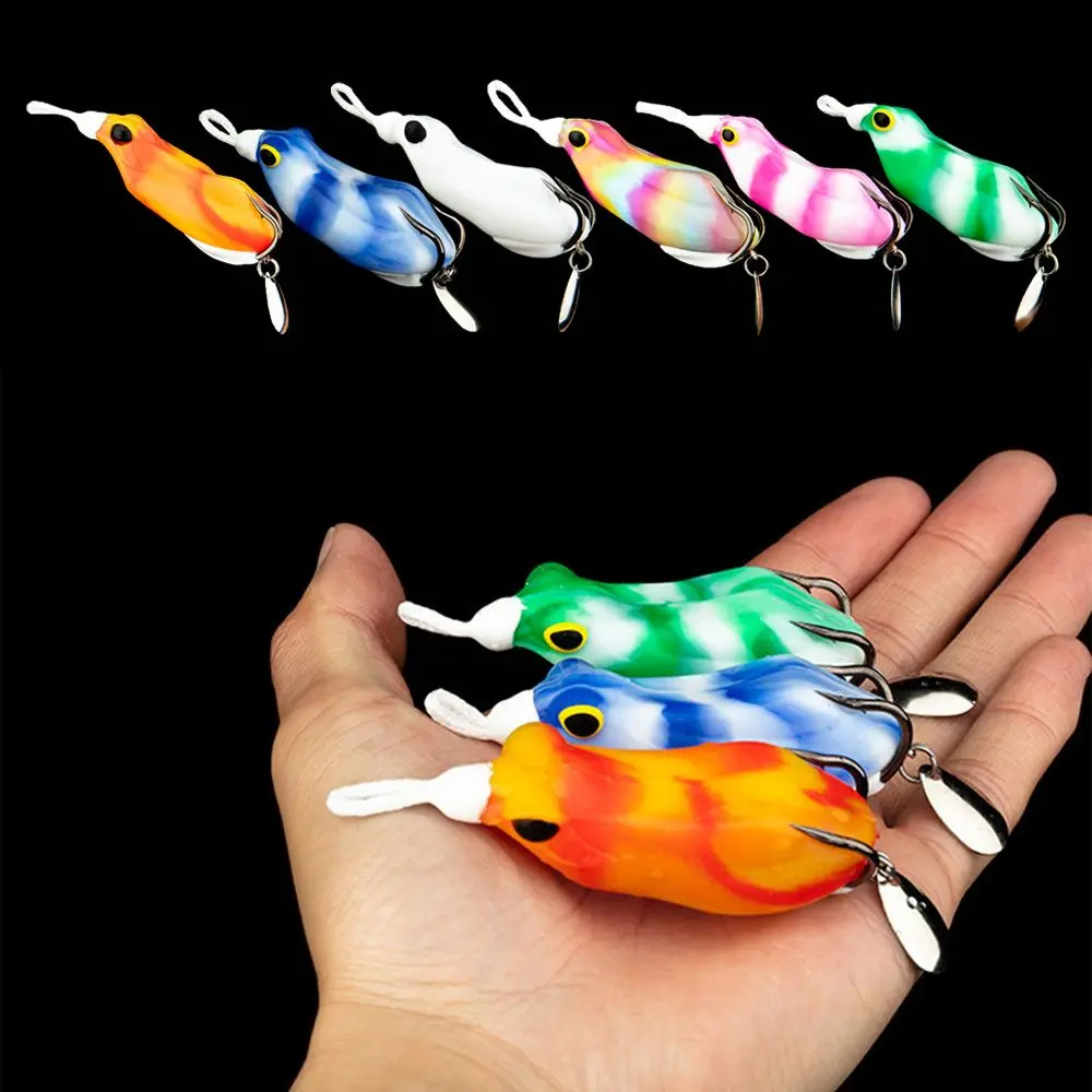 

6.5cm Colorful Frog Fishing Lure Thunder Frog Lure Soft Toad Bait Lure With Double Hooks Fishing Tackle For Freshwater Saltwater