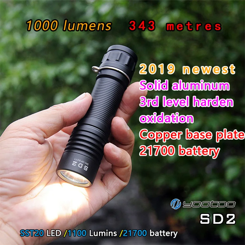 Yootoo Новый SD2 SST20 1000 люмен 4 режима 21700 литий ионный аккумулятор тактический