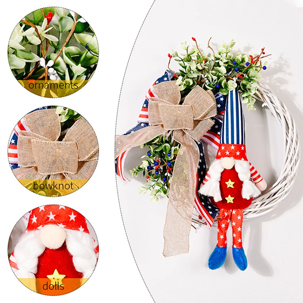 

Independence Day Wreath American Flag Wreath Ornament Front Door Home Decoration decoración de habitación декор для комнаты