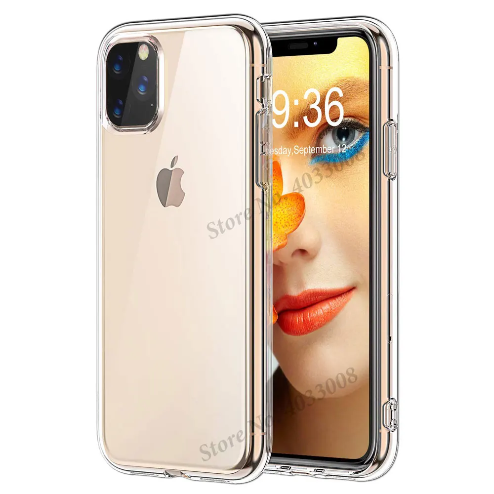 Прозрачный силиконовый чехол для iPhone 11 на iPhone 11 Pro Max, ультратонкий прозрачный мягкий чехол из ТПУ для iPhone XR X XS Max