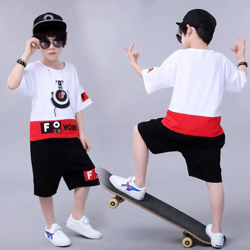

Cotton Summer Baby Children Soft Shorts Suit T-shirt Boy Kids Hip-Hop Cartoon Infant Clothes Suitable for 3T 5 6 7 8 9 10 11 12Y