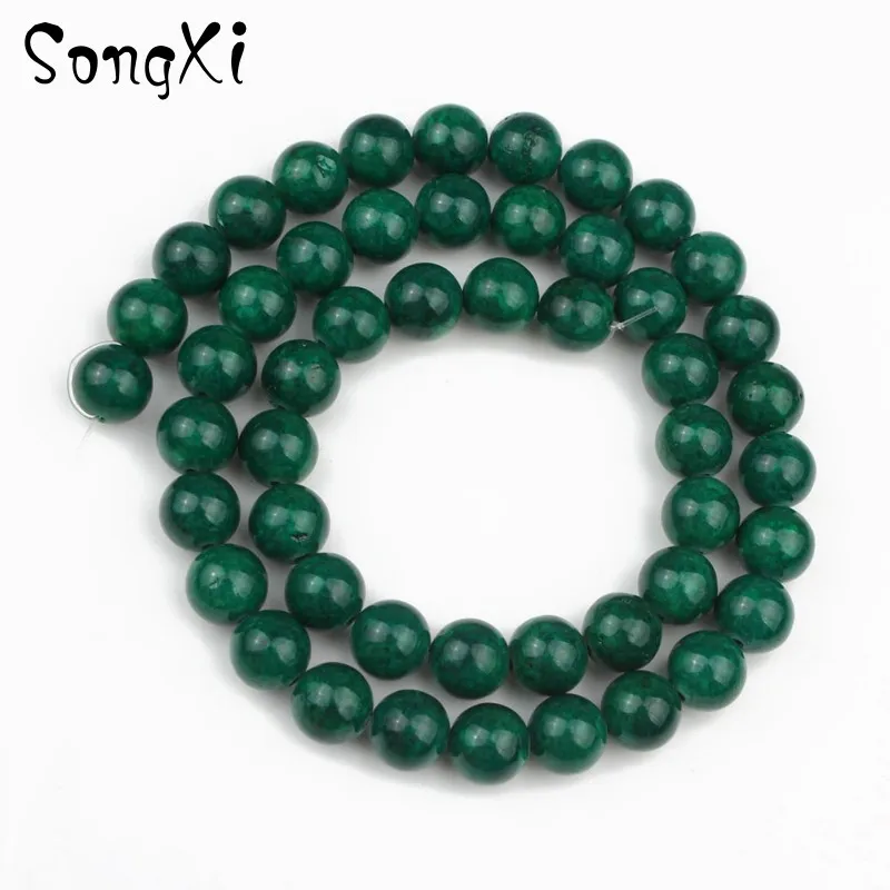 Натуральный камень темно-зеленый окаменение Свободные Круглые бусины для