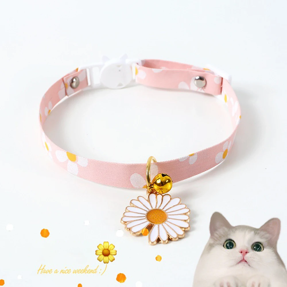 

Japanese style adjustable pet collar flower hollow bell cat dog harness rabbit leash coleira cachorro perros de gato accessories