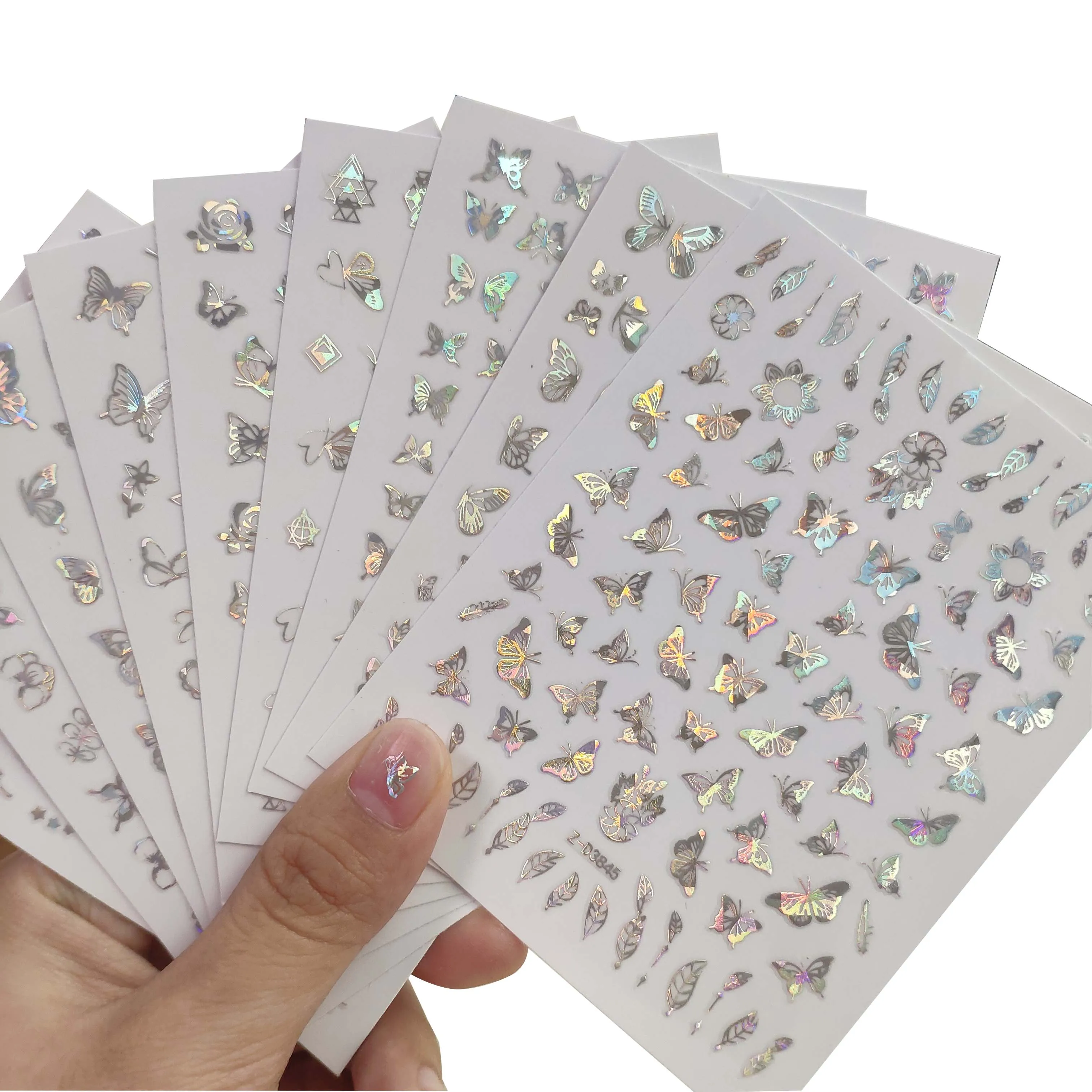 Новые украшения красного цвета наклейки на ногти бабочки серебро липкой слайдер