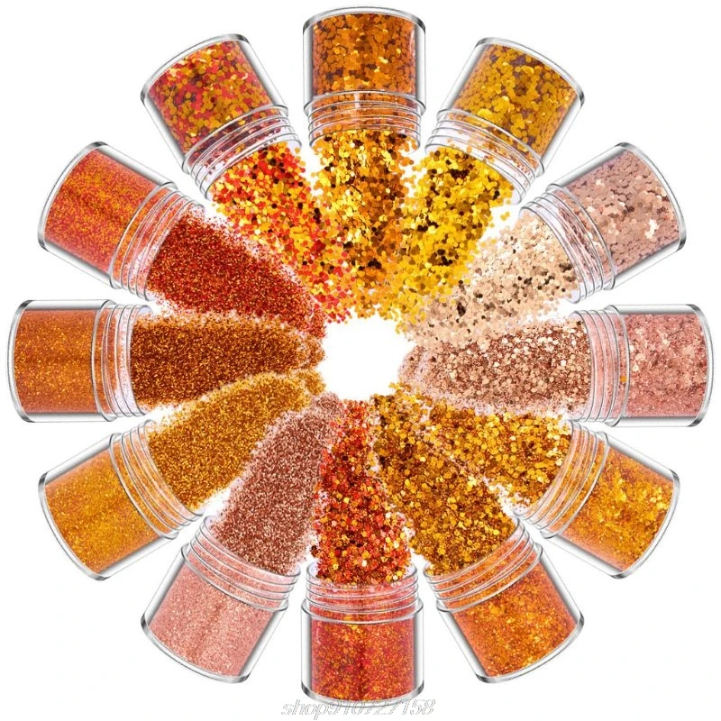 

12 Colors Mixed Holographic Makeup Chunky Glitter Face Body Eye Hair Nail Epoxy Festival Chunky Hexagons Sequins D03 20 Dropship