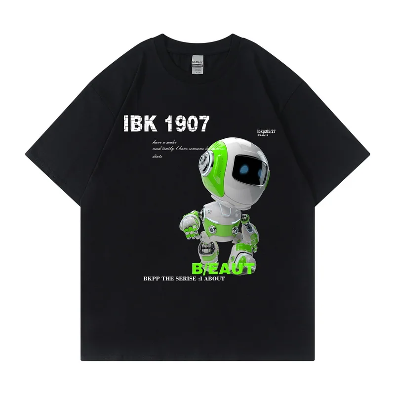 

Hip Hop Oversize T Shirt Men 2020 Streetwear Harajuku Color robot Tshirt Short Sleeve Cotton Loose HipHop T-Shirt Plus Size