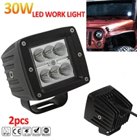 30w car led light bar waterproof work light 3000lm 6500k for car motorcycle tractor boat 4wd offroad suv atv ip68 waterproof