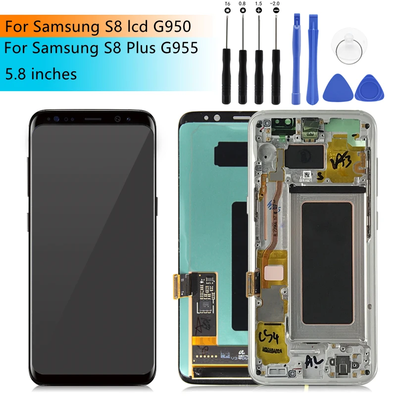 Сменный сенсорный ЖК экран для Samsung Galaxy S8 G950 Plus G955 с рамкой|touch screen digitizer|display screenscreen