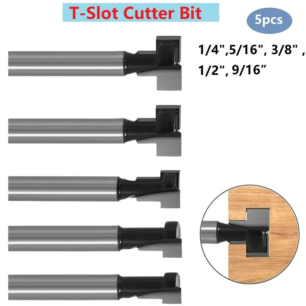 

1/4inch Shank T-Slot Cutter Router Bit Set Hex Bolt Key Hole Bits Milling Cutter For Wood Woodworking Free Shipping