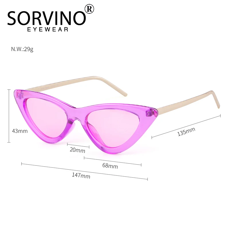 SORVINO классические полупрозрачные фиолетовые солнцезащитные очки кошачий глаз