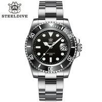 stainless steel automatic mechanical dive watch with sapphire glass mens steeldive watches sd1953 black dial luminous