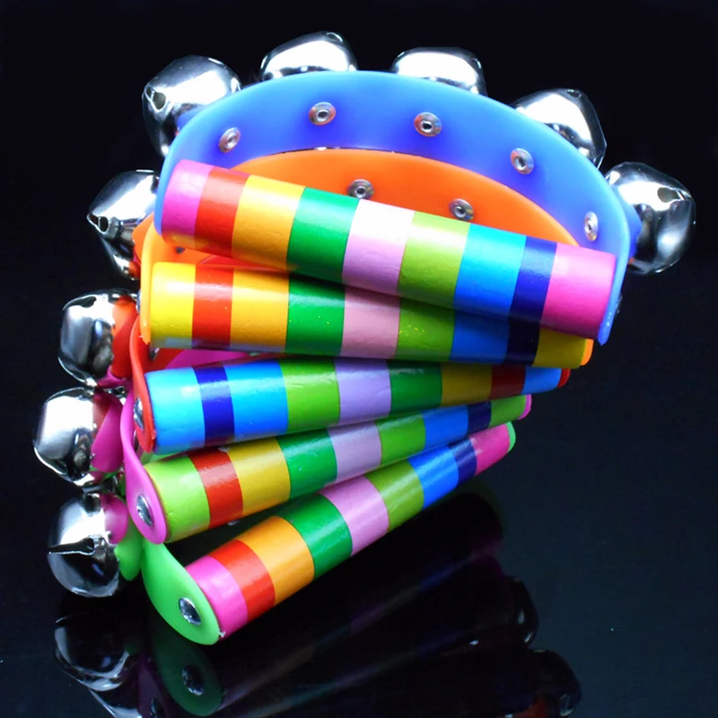 Детские деревянные игрушки палочки 5 ячеек колокольчики радуга погремушки для