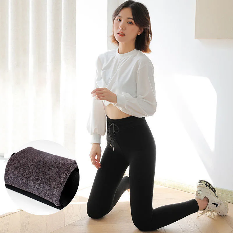 

Winter Women Leggings Thicken Add Wool Warm Pants Hight Waist Leggings The Big Size Women Solid Color Keep Warm Stretchy News