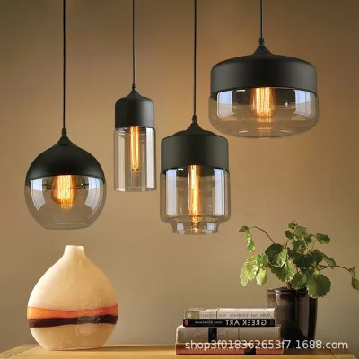 

Nordic industrial wind individuality creative glass chandelier American retro bar bar cafe restaurant art lamps and lanterns
