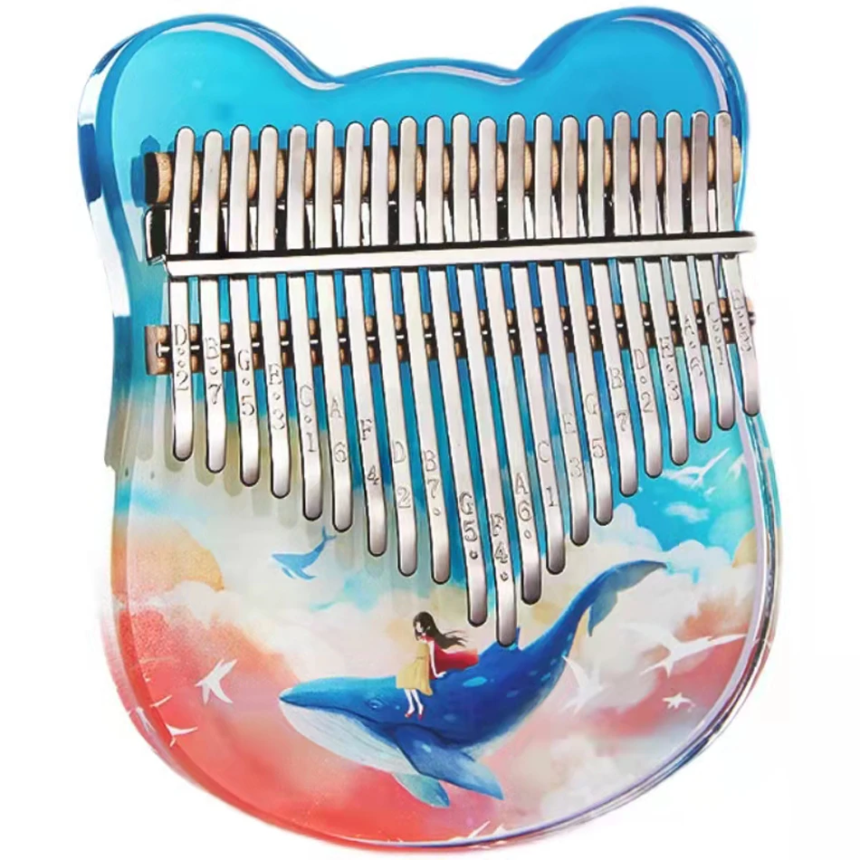 

17-keys Kalimba Or 21-keys Transparent Acrylic Finger Piano Whale Pattern Mbira Calimba With Packaging like Gift For Beginners