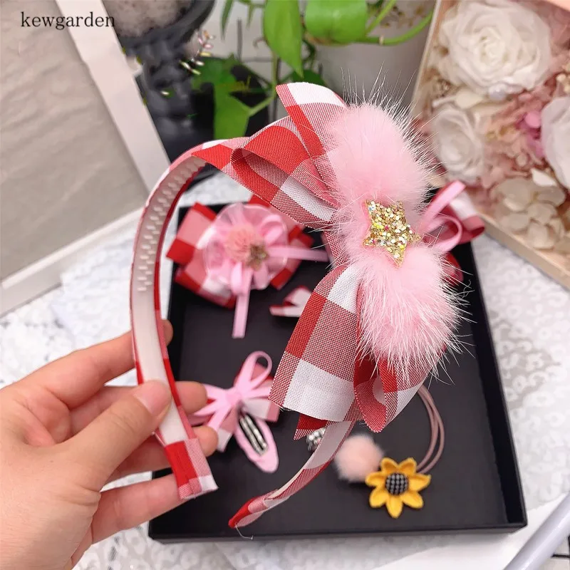 Kewgarden 1 5 &quot1&quot 10 25 38 мм в клетку аксессуары для волос с бантом ремешок шитья