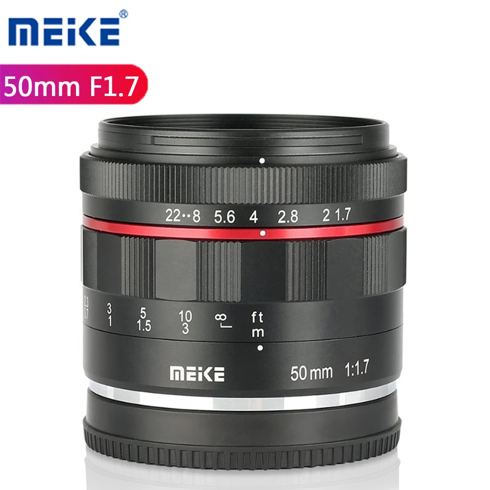 Meike 50mm F1.7 Full Frame Lens For Nikon Canon RF Sony alpha E A6300 A6000 A6500 NEX3 NEX7 A7 A7II A7III Mirrorless Camera - купить по