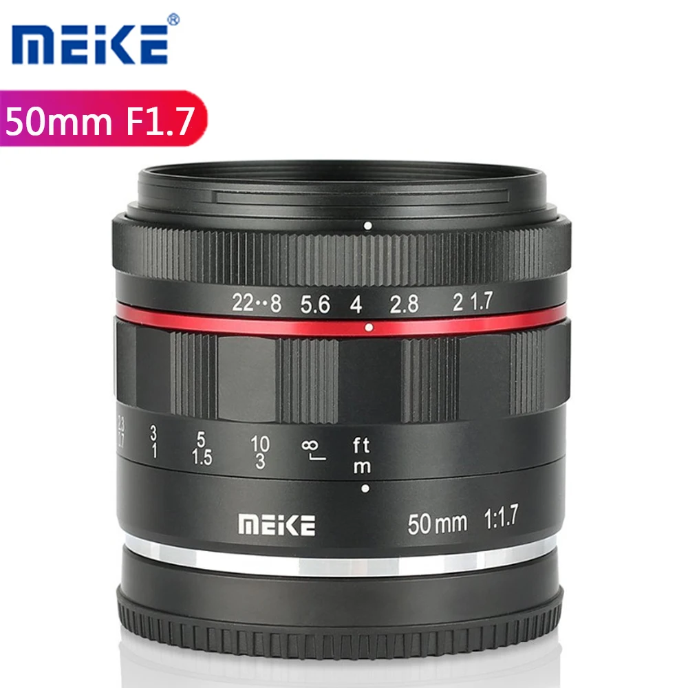 Meike 50 мм F1.7 Полнокадровый объектив для Nikon Canon RF Sony alpha E A6300 A6000 A6500 NEX3 NEX7 A7 A7II A7III
