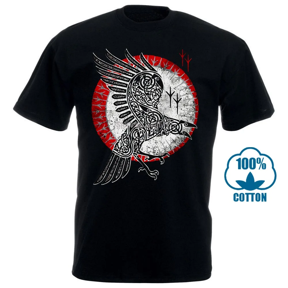 Norse Raven футболка Hugin And Munin Valhalla в стиле норвежских викингов ОДИН Тор