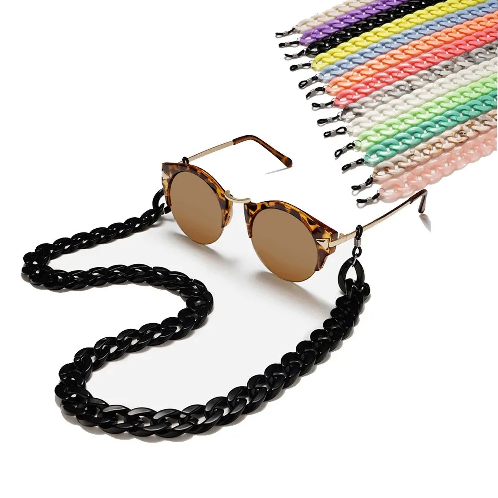 

New Leopard Acrylic Sunglasses Chain Women Reading Glasses Hanging Neck Largand Glasses Rope Wide Eyeglasses Strap Shotting 1pc