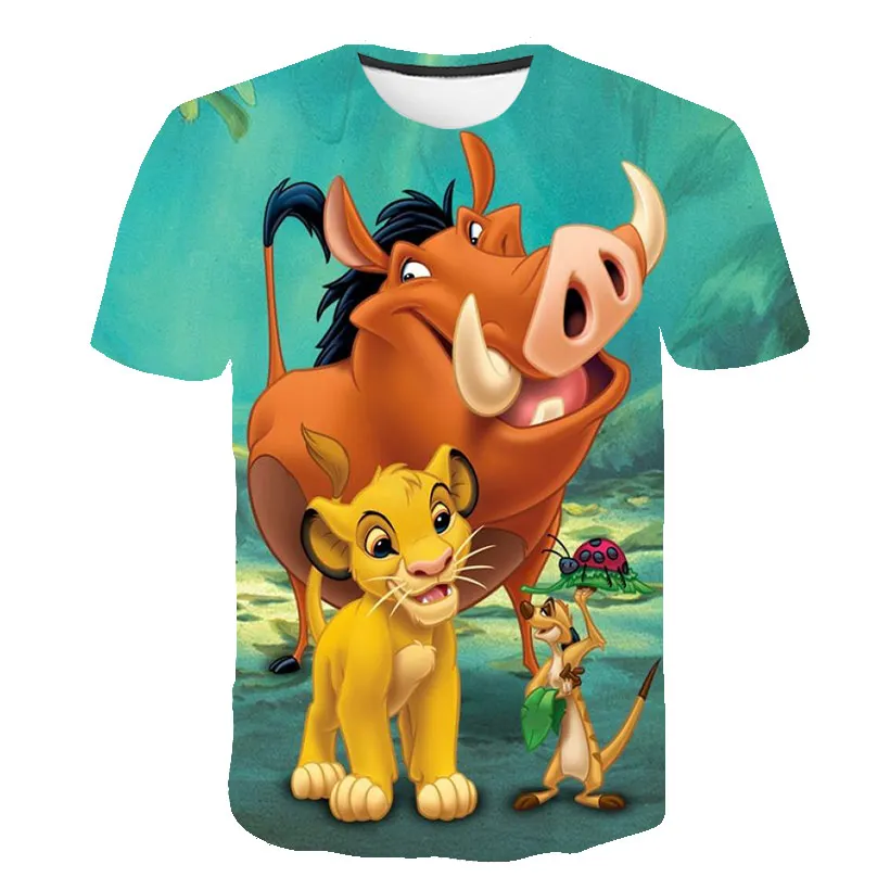 

2021 3d Casual Children's Clothing New Movie Kingdom King The Lion King T-shirt Cartoon Kid T-shirt Cute Girls Summer T Shirt