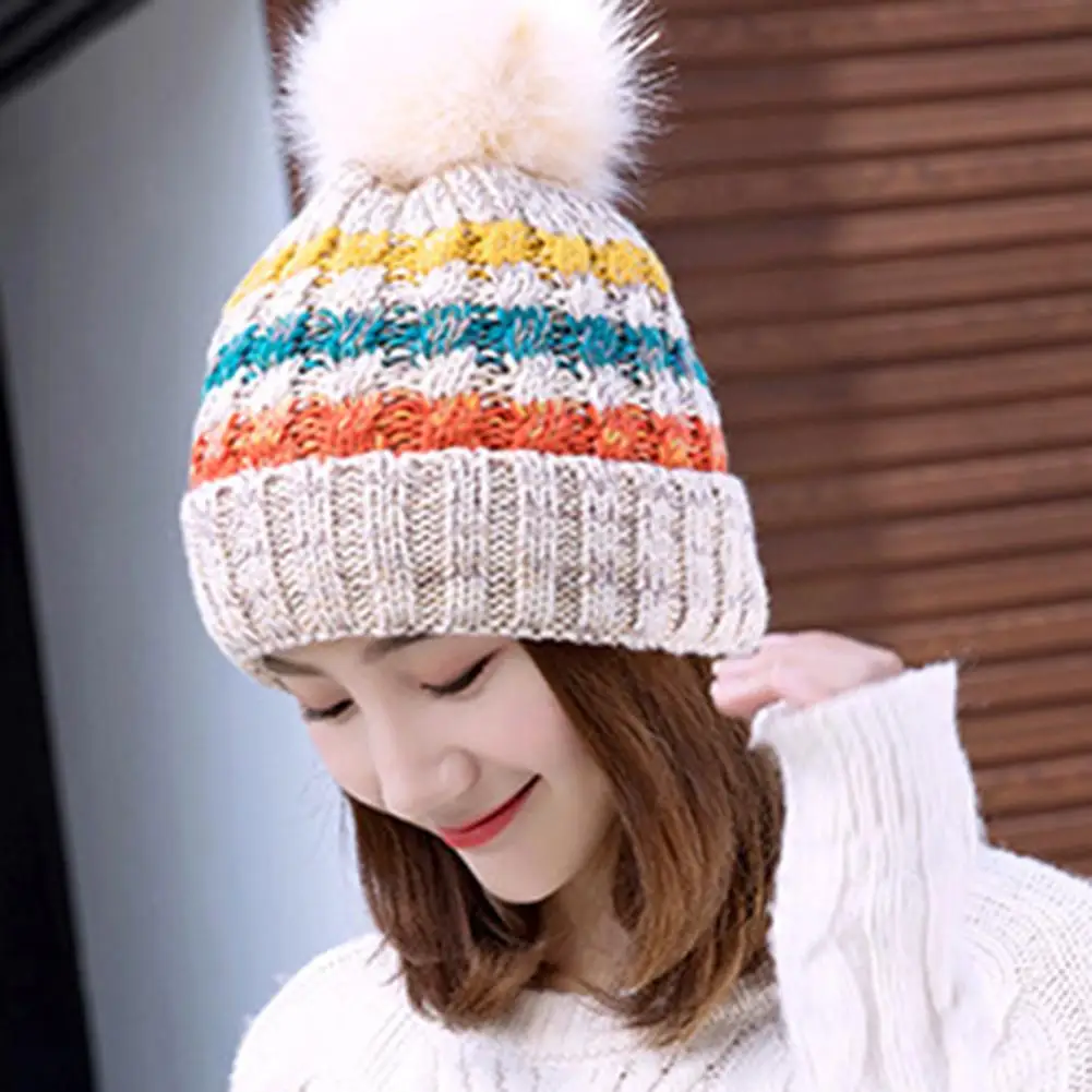 Шерстяные регулируемые шапки с помпоном женские вязаные шапочки повседневная