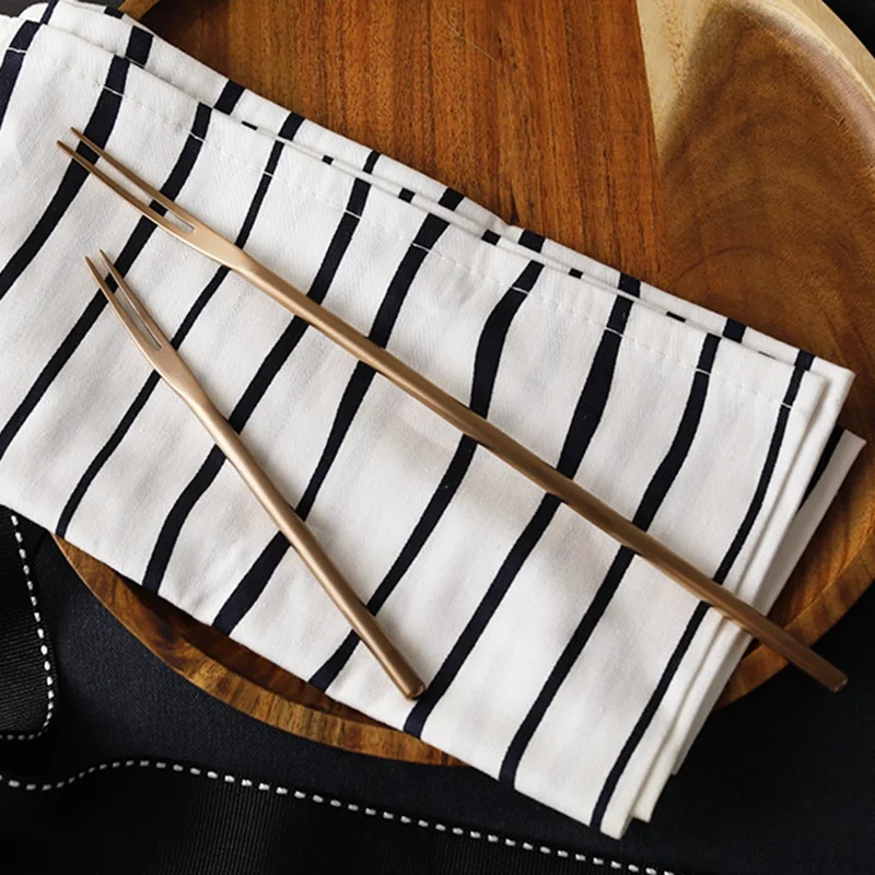 Вилка для фруктов Роскошные Нержавеющая сталь золото Десертные Вилки торта