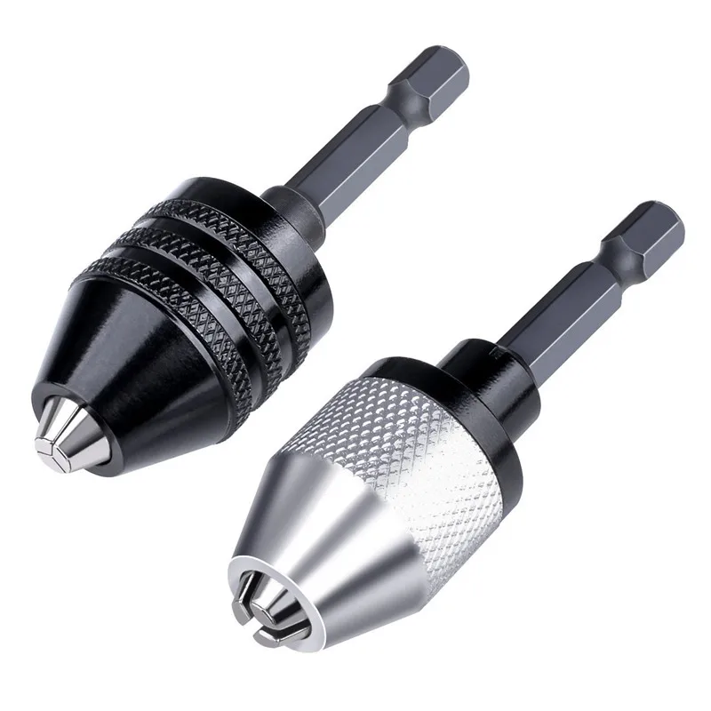 

2PCS 0.3-6.5mm Keyless Drill Chuck Conversion Tool Keyless Conversion Chuck Adapter,1/4-Inch Hex Shank Drill