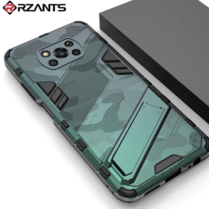 

Rzants For Xiaomi POCO X3 NFC POCO X3 PRO Case Built in Stand Strong Shockproof Bracket Cover Hard Cool Casing