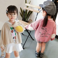 girls sweaters for fall 2021 new childrens korean knit sweaters loose boys and baby knit cardigan jackets 1 7years old cartoon