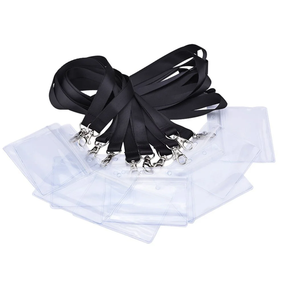 

10pcs ID Badge Holder with Long Neck Strap Band Lanyard for Business / Exhibition / Office