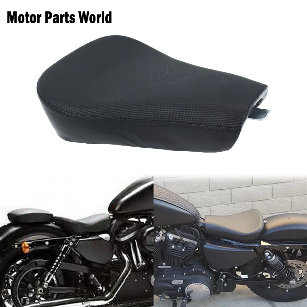 

Motorcycle Front Driver Leather Pillow Solo Seat Cushion Black For Harley Sportster Forty Eight XL1200 XL883 XL883 72 48 2010-15