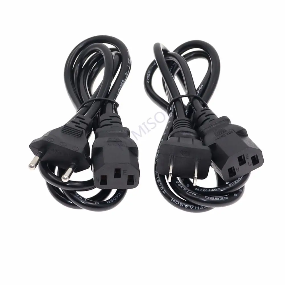Универсальный 2 зубец Мощность Шнур питания Кабель ЕС и США в соответствии со