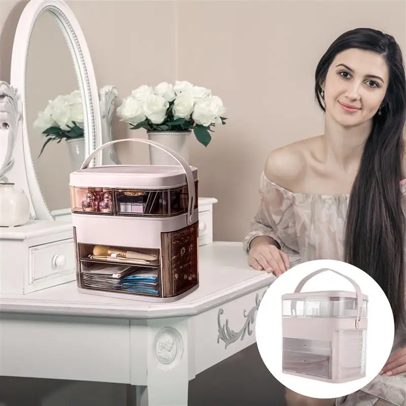 

Dust-proof Cosmetics Storage Box Makeup Supplies Holder Lipstick Cream Organizer